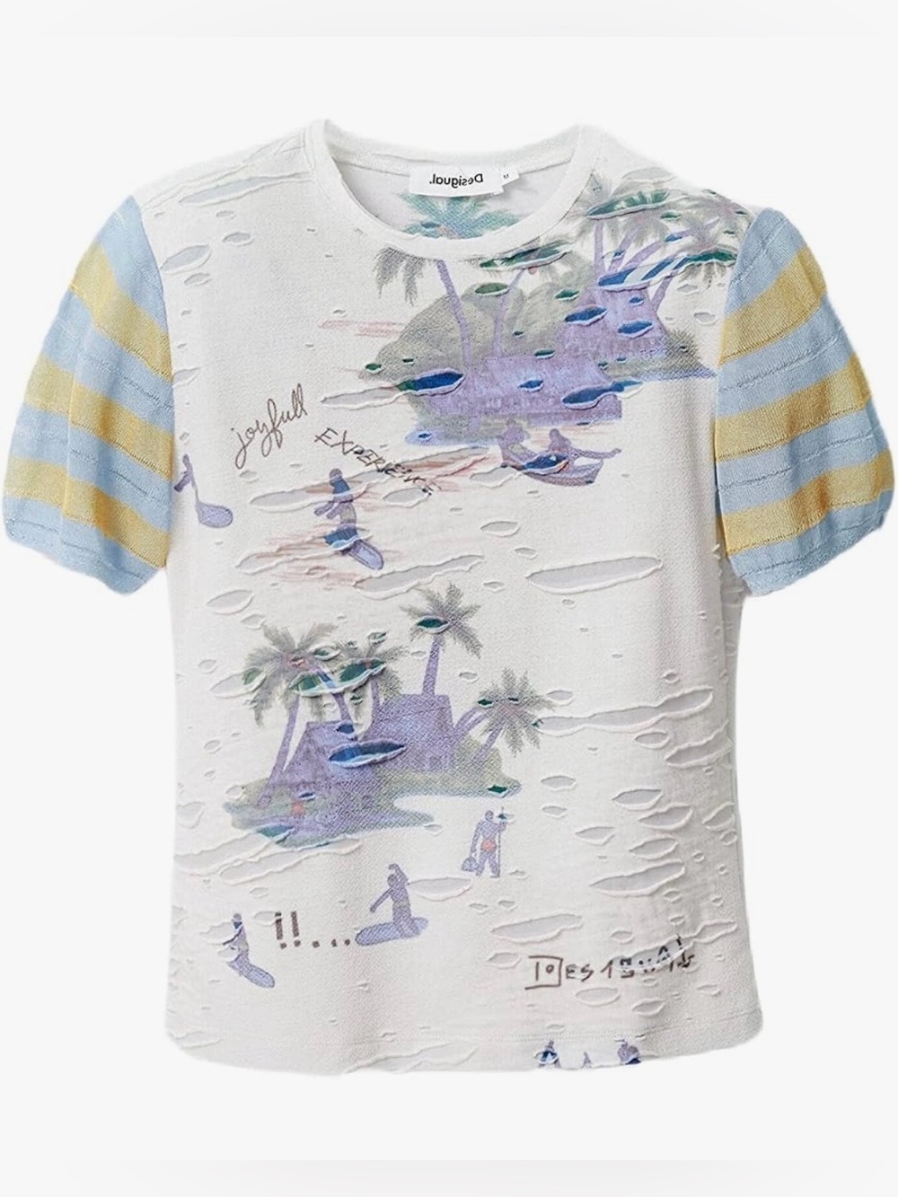 Desigual Textured T-shirt (Size M)